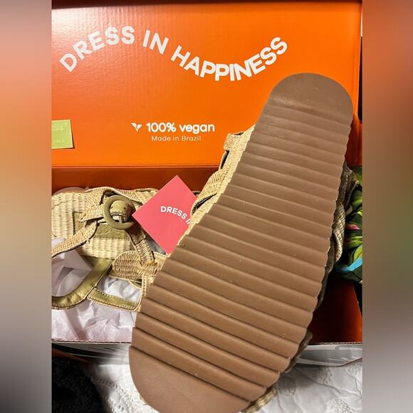 Farm Rio raffia zigzag sandals 9 fisherman NEW IN BOX - Picture 5 of 5